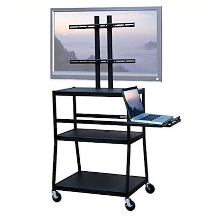 VTI Manufacturing FPC4418E 42 In. Wide Body Cart ; TV Flat Panel W Pull Out Shelf